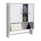 Wall-Mounted Bathroom Cabinet with 2 Doors, Shelves & Towel Bar